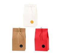 15-Pack Grain and Tea Packaging Bags Thickened Kraft Drawstring with Adhesive Bottom for Bulk Foods, Dried Fruits(Style a)
