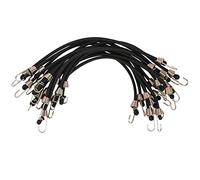 15 Pack Heavy Duty Bungee Cords with Hooks 10 Inch Mini Bungee Cords Heavy Duty Outdoor Black Elastic Rope Rubber Strap for Camping Luggage Roof Racks Car Tents Tarps Bikes Rvs