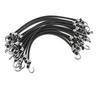 15 Pack Heavy Duty Bungee Cords with Hooks 11 Inch Mini Rubber Bungee Cord Elastic Bungee Straps for Outdoor Camping Small Stretchy Cord for Luggage Roof Racks Tents Tarps Bikes Car Rvs (Black)