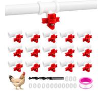 15-Pack Horizontal Chicken Nipples Waterer with 1/2" PVC Tee Fittings, Automatic Poultry Waterer Kit for DIY Chicken Duck Quail Watering System, Side Mount Drinker