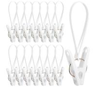 15 Pack Laundry Hanging Clips, Multi-Purpose Clothes Pins & Hanging Clips for Closet Organizer, Windproof Drying Rack Accessories for Pants, Socks, Bras, Towels, Hats, Baby Clothes (White)