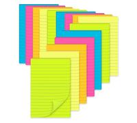 (15 Pack) Lined Sticky Notes 4x6 in Post Ruled Stickies Super Sticking Power Memo Pads, Bright Colors Big Sticky Notes with Lines Self-Stick Note Pad