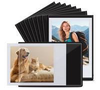 15 Pack Magnetic Photo Frames Suitable for Polaroid Film Instax Mini Photos.9.3 x 6.3 cm Magnetic Picture Frame.Reusable Fridge Photo Magnets for Photos Postcards Notes Display for Family Home Black