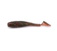 15-Pack Micro T-Tail Soft Baits - 4.5cm Threaded Tail Lures for Root Fishing Mandarin Fish Perch Ultralight Finesse Baits(Brown)