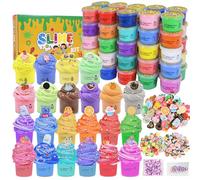 15 Pack Mini Butter Slime Kit, Slime for Girls and Boys, Soft & Non-Sticky Cotten Candy Fruit Slime Party Favor Gifts, DIY Putty Stress Relief Toy for Kids