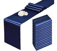 15 Pack Navy Blue Satin Table Runners 12 x 108 Inch Long Table Runners for Rectangle Round Tables,Smooth Satin Table Runner for Wedding,Birthday Party Banquets Graduation Engagements Decoration