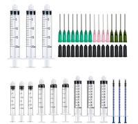 15 Pack of 20ml 10ml 5ml 3ml 1ml Syringe With Blunt Tip Needle And Cap Set - Ink Oil or Glue Applicator, Great for Refilling and Measuring Dispensing