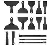 15 Pack Plastic Putty Knife, Putty Knife Scraper for Spackling, Scraper Tool Set in 6 Sizes, Flexible Knives for Taping Drywall Wall Painting