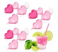 15 Pack Reusable Ice Cubes, Heart Shaped PE Frosted Multi-Colour Ice Cubes, Reusable Ice Cubes, for Chilling Whiskey, Vodka, Coffee and Other Drinks