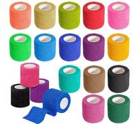 15 Pack Self-Adhesive Cohesive Bandage | 5cm x 4.5m (2" x 177") Elastic Football Sock Tape | Sports, First Aid, Medical & Vet Wrap | Strong Grip Tape for Injury Support & Protection
