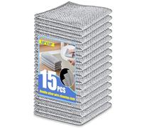 15 Pack Silver Wire Dishcloths Multipurpose Dishwashing Cloth Double-Layer Steel Wire Cleaning Cloth Non-Scratch Reusable Cleaning Rags for Washing Dishes, Cookware, Sinks, Stove Tops