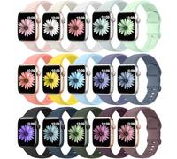 15 Pack Soft Silicone Bands Compatible with Apple Watch Band 40mm 41mm 38mm 45mm 44mm 42mm 46mm 49mm for Women Men,Sport iWatch bands Replacement Strap Wristbands for iWatch SE Series 10 9 8 7 6 5 4 3
