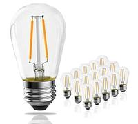 15 Pack Spare Warm White IP65 2W S14 E27 LED Bulbs - Waterproof Shatterproof Party String Lights Bulbs