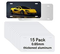 15 Pack Sublimation License Plate Blanks,Metal Aluminum car Tag White,Thermal Transfer DIY Custom Picture Design for Blank License Plates