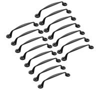 15 Pack Surface Mounted Door Handle Black Cabinet Pulls with Screw, Aluminum Alloy Hardware Kitchen Drawer Pull Handles for Closet Dresser Toolbox Furniture Grip