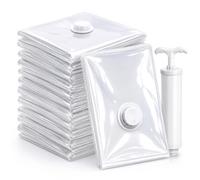 15-Pack Vacuum Storage Bags with Hand Pump Combo - Reusable Space Saver Bags for Travel & Home, Medium, Large & Extra Large Sizes, Compatible with Vacuum Cleaners