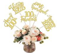 15 Pack Vintage 1925 Centerpiece Sticks Assembled Glitter 100 Fabulous Happy 100th One hundred Awesome Since 1925 Table Flower Centerpiece Sticks for Birthday Fabulous Theme Party Supplies
