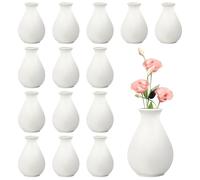 15 Pack White Ceramic Vases,10cm Premium Boho Small White Ceramic Decorative Minimalist Vases Bulk for Centerpieces Pampas Garss Dry Flowers Home Wedding Table Decor