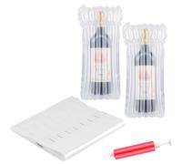 15 Pack Wine Bottle Protector, Wine Bubble Wrap Bags, Wine Sleeves Inflatable, Reusable Air Column Bags with Pump for Airplane Travel Transport Safety Shipping