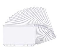 15 Packs A6 Binder Pockets 6 Holes Budget Cash Envelopes for Budgeting Clear Zipper Folders Loose Leaf Bags for 6 Ring Budget Binder Notebook Waterproof PVC Document Pouch Filing Bags(15 Packs)