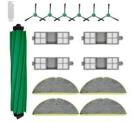 15 Packs Accessories Compatible with iRobot Roomba 205 DustCompactor Vacuum Cleaner,Replacement Parts Include 1 Main Brush, 4 Hepa Filters, 6 Side Brush, 4 Mop Clothes