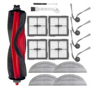 15 Packs Accessories Kit Compatible with Roborock Q10 S5/Q10 S5+ Robot Vacuum Cleaner, Replacement Parts Include 1 Main Brush ,4 Mop Clothes,4 Hepa Filters,4 Side Brush,1 Screwdriver, 1 Cleaning brush