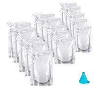 15 Packs Drink Pouches 3 Mixed Refillable Drink Pouches Juice Pouch Bags Leak Proof with Spouts Funnel Beverage Portable Bags for Festival, Parties, Picnic, Travel, Sports,Home(250+380+500 ML)