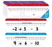 15 Packs Number Line Dry Erase Boards, Double Sided Writable and Erasable Board-0 to 20 on One Side & -10 to10 on Other Side Math White Board for Kids, Students, Classroom and Home (12” x 4”)