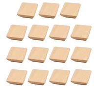 15 Packs Square Wood Pulls Wood Handles Drawer Cabinet Pulls, Kitchen Cabinets Furniture Dresser Wardrobe Pulls Handles Cupboard Knobs Bedroom Hardware Dresser Handles