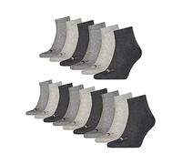15 pair Puma Sneaker Quarter Socks Unisex Mens & Ladies, color:800 - anthraci/l mel grey/m me, Socken & Strümpfe:43-46