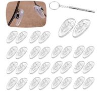 15 Pairs Replacement Silicone Nose Pads for Glasses, Push-in Eyeglass Nose Pads for Eyeglasses Sunglasses Include Micro Screwdriver