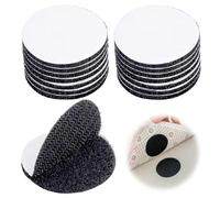 15 Pairs Sticky Back Velcro Black Heavy Duty Hook and Loop Dots Self Adhesive Reusable Velcro Tape 50mm Round Sticky Pads for Mats Carpets Photo Craft DIY Projects