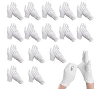 15 Pairs White Cotton Work Gloves - Protective, Moisturizing Gloves for Checking, Serving (Large Size)