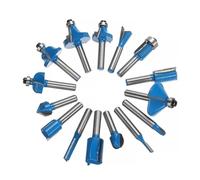 15 Pc 1/4 Inch Router Bit Set, Trimming Straight Milling Cutter Tungsten Carbide for Woodworking(15pcs no box)