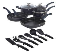 15 Pc Blaumann Cookware Frying Grill Pots Saucepan Soft Touch Handle & Tools Set