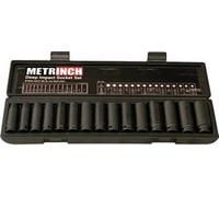 15 pc Metrinch Deep Wall Impact Socket Set