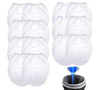 15 PCS 1 Gallon Paint Strainer Bags, White Fine Mesh Nylon Filter Sieve With Elastic Top Opening For Emulsion, Ink, Stains, Varnish, Spraying, Diy Painting, Gardening, Hydroponics, Bucket-Compatible,