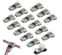 15 PCS 2 Pin Wiring Connector, Low Voltage Universal Compact Wire T Tap Connectors No Wire-Stripping Required for 20/22 AWG Cable
