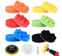 15 Pcs 4 Inch Drill Polishing Pads for Car Polishers and Buffers for Drill Attachment, Car Polishing Sponges Pads, Car Polishing Kit, Wool Polishing Buffing Pads for Auto Polisher Sanding Waxing