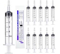 15 Pcs 5ml Syringe Plastic Syringes with Caps 5 ml Syringes Without Needle Sterile Individual Package for Feeding Pets Scientific Labs Experiment Refilling and Measuring Liquids
