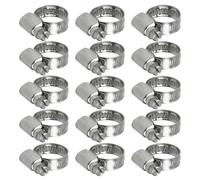 15 Pcs 8-16mm Hose Clips, Adjustable Jubilee Clips, Stainless Steel Hose Clamps Assorted, for Securing Home Gas Pipe Flexible Hose Tube