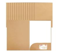 15 Pcs A4 File Folder Kraft Paper, A4 Letter Siz Kraft Cardboard Folder with Cards Slot Pockets, Square Cut Folders Insert Business Report Presentation Holder for Office School Home Me