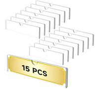 15 Pcs Acrylic Wall Name Plates Bulk, Clear Nameplate Holders with Adhesive Tapes, Plastic Doors Sign Holder Frame for Office Home Classroom Hotel, 20 x 5 cm