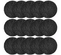 15 Pcs Activated Charcoal Filter Pads, 17cm Round Cotton Mats, Reusable Odor Absorbing Liners for Trash Can Lids, Black