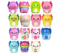 15 PCS Axolotl Squishy Axolotl Toy, Squishy Fidget Toys, SquiShy Toys, Stress Toy Slow Rebound for Stress Relief Fun Fidget Toyset Desk Play for Boys Girls Party(Random Style Color)