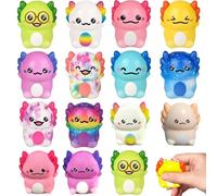 15 Pcs Axolotl Squishy Toys, Squishy AxolotlSlow, Rebound Squishy Axolotl Fidget Toy for Stress Relief, Fun Party Favors for Kids and Adults, Random Colors