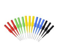 15 Pcs Back Probe Pins, Multimeter probe pins, Multimeter Wire Piercing Test Probes with 4mm Female Socket 0.7mm Puncture Needle 30V/10A for Small IC Pins Electronic Testing Five Colours