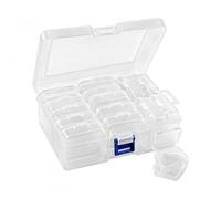 15 Pcs Bead Organiser Storage Box, Small Plastic Storage Boxes, Clear Craft Storage Containers Case with Hinged Lid, Mini Clear Bead Storage Containers Boxes, for Earplug, Seeds, DIY Art, Jewellery