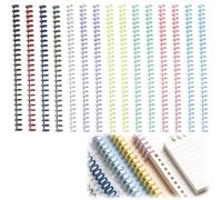 15 Pcs Binding Combs, 30 Hole Plastic Ring Binder Notebook Spiral Binder Spines, Adjustable Notebook Rings for Office School Teacher Student Document File Projects (10 Colors)