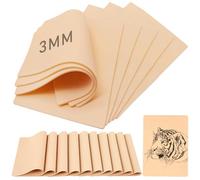 15 Pcs Blank Tattoo Practice Skin, 3 mm 15 x 20 cm Fake Skins for Tattooing | Double Sides Silicone Pads, Tattooing Microblading Practice Skin for Beginner & Experienced Tattoo Artist